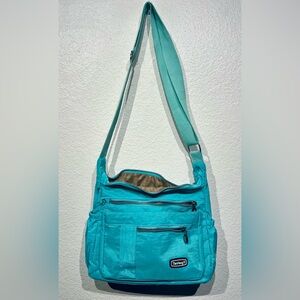 TianHengYi Turquoise Nylon Waterproof Crossbody Bag
